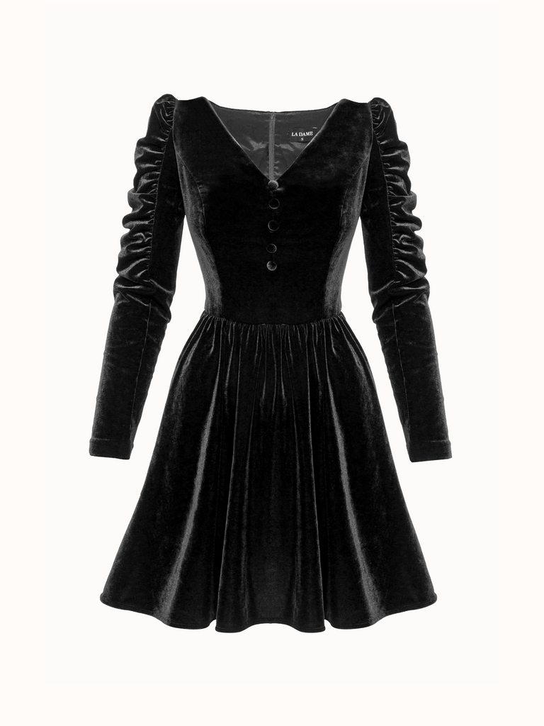 welurowa sukienka czarna mini