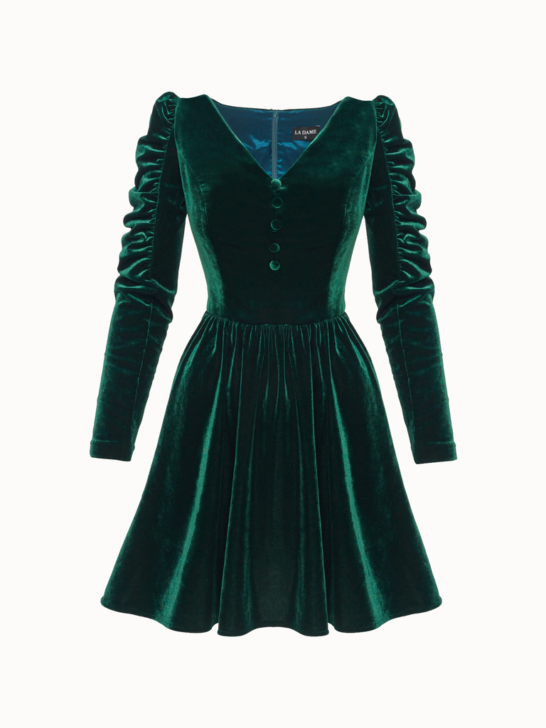 welurowa sukienka zielona mini